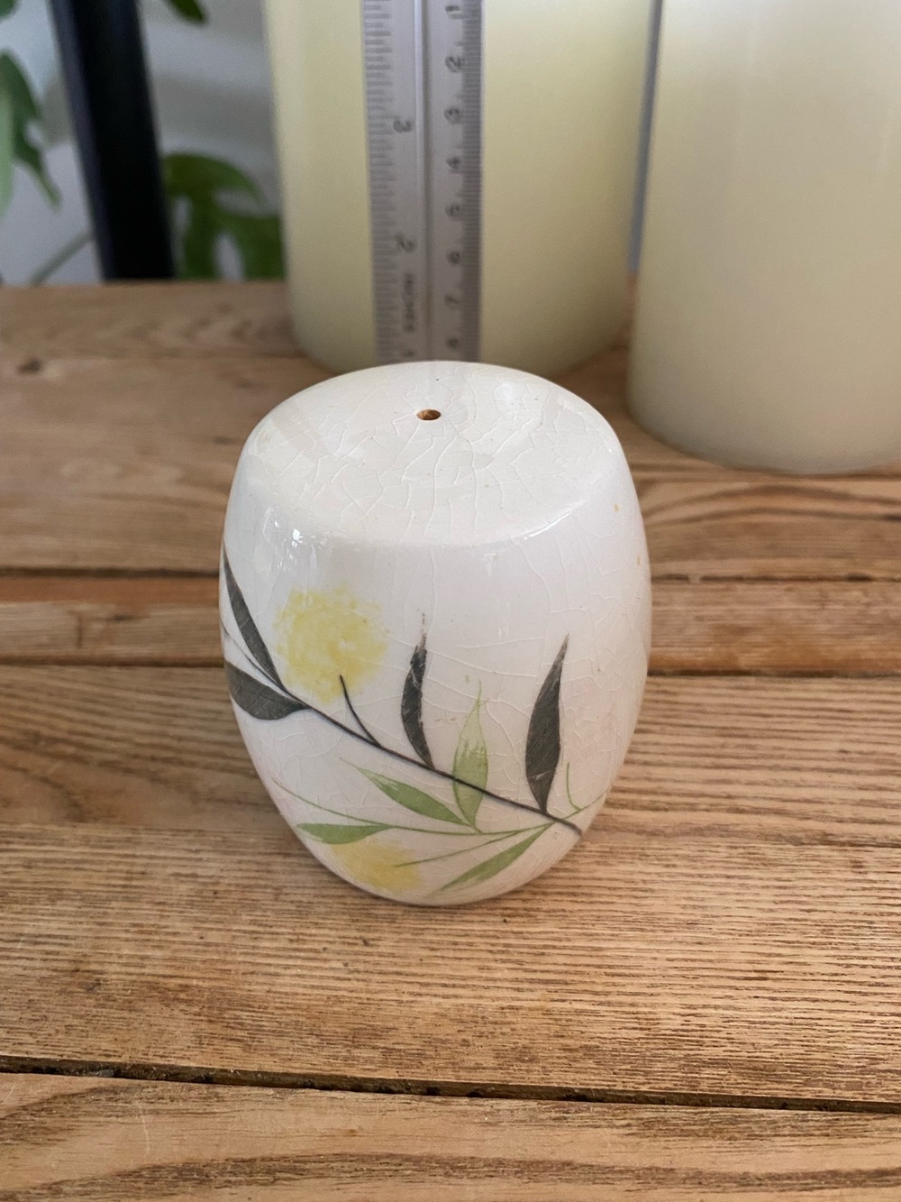 Vintage Hand Painted Japan Mid Century Floral Crazing Single Shaker Replacement